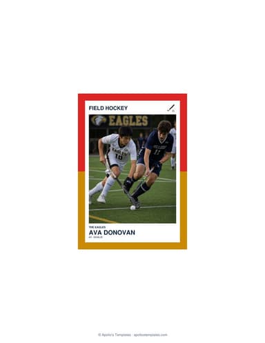 Split Halves field hockey card enlarged preview