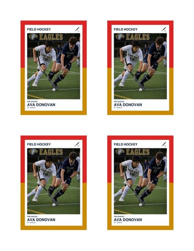 Split Halves field hockey card normal preview