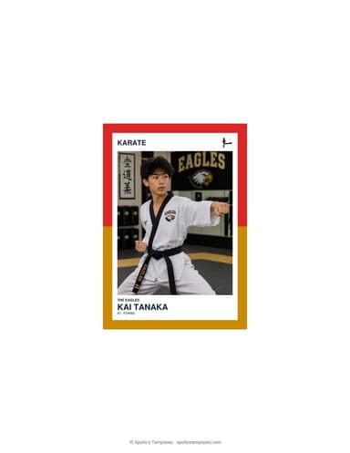 Split Halves karate card enlarged preview