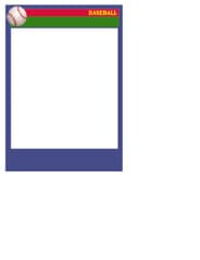 Enlarged baseball card template