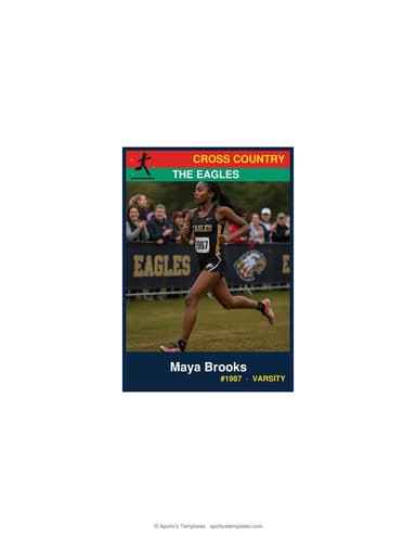 Enlarged cross country card template
