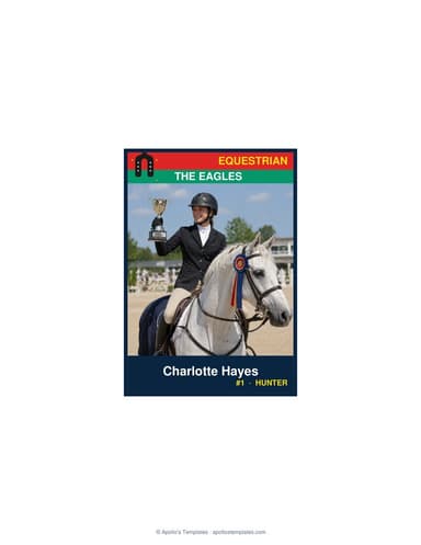 Enlarged equestrian card template