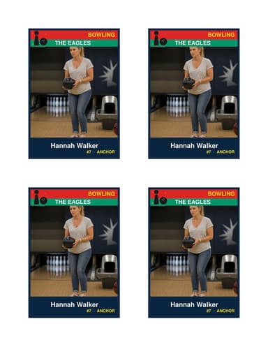 Normal size bowling card template