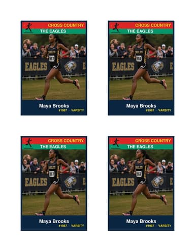 Normal size cross country card template