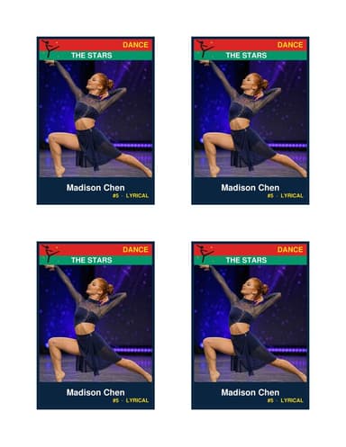 Normal size dance card template