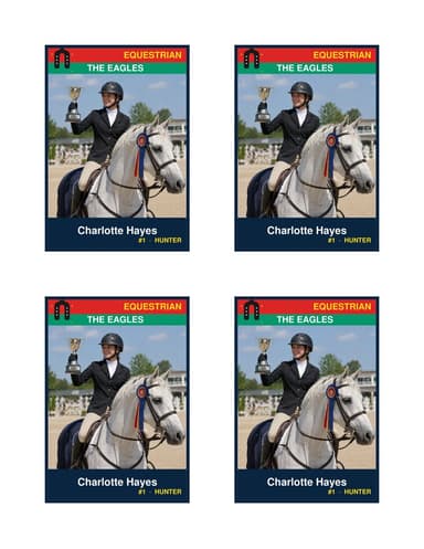 Normal size equestrian card template