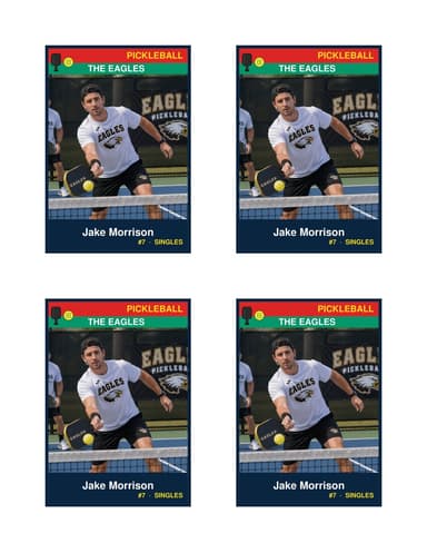Normal size pickleball card template