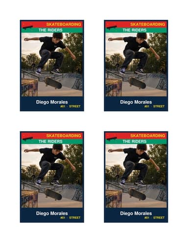 Normal size skateboarding card template
