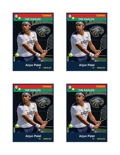 Normal size tennis card template