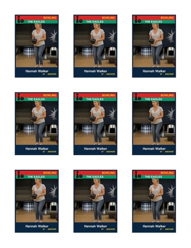 Team bowling card template