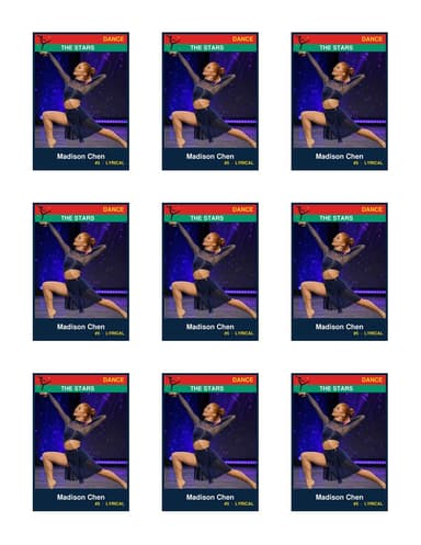 Team dance card template