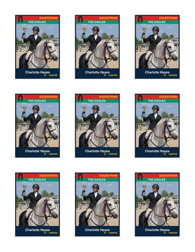 Team equestrian card template
