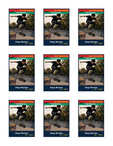 Team skateboarding card template