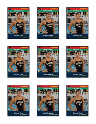 Team swimming card template