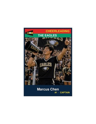 Enlarged cheerleading card template