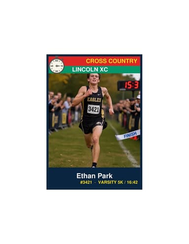 Enlarged cross country card template