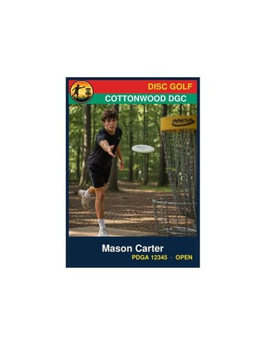 Enlarged disc golf card template