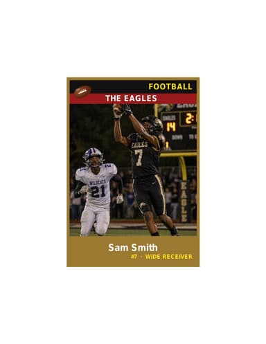 Enlarged football card template