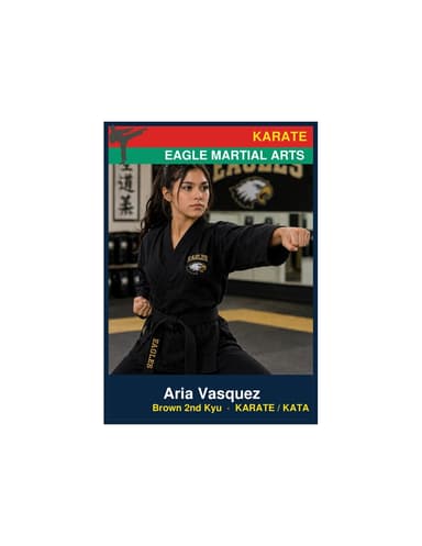 Enlarged karate card template