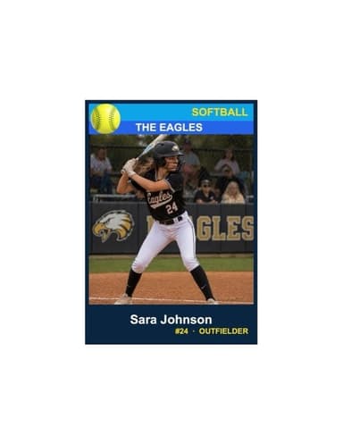 Enlarged softball card template