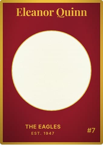 Trading card in the Vintage Card design — an aged photo in a gold-ringed circular window on a deep crimson card, with the name in a serif face arched across the top
