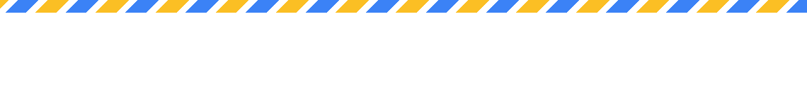 Candy stripe header: a diagonal blue and yellow candy stripe along the top, the subtitle in a pale blue pill