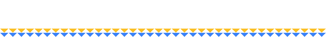Chevron band header: a blue and yellow chevron band along the bottom edge