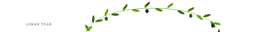 Olive branch header: decorative calendar header