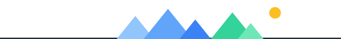 Peaks header: layered blue and green mountain peaks under a yellow sun