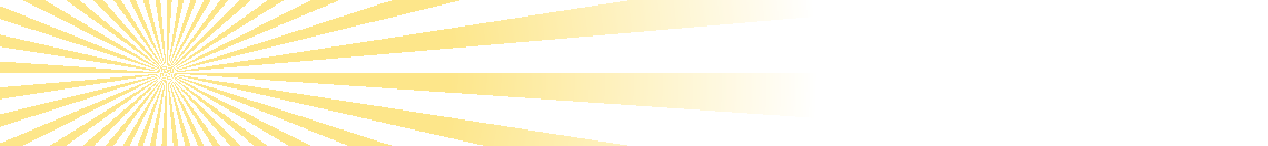 Sunburst header: soft yellow sunburst rays fanning out from the left