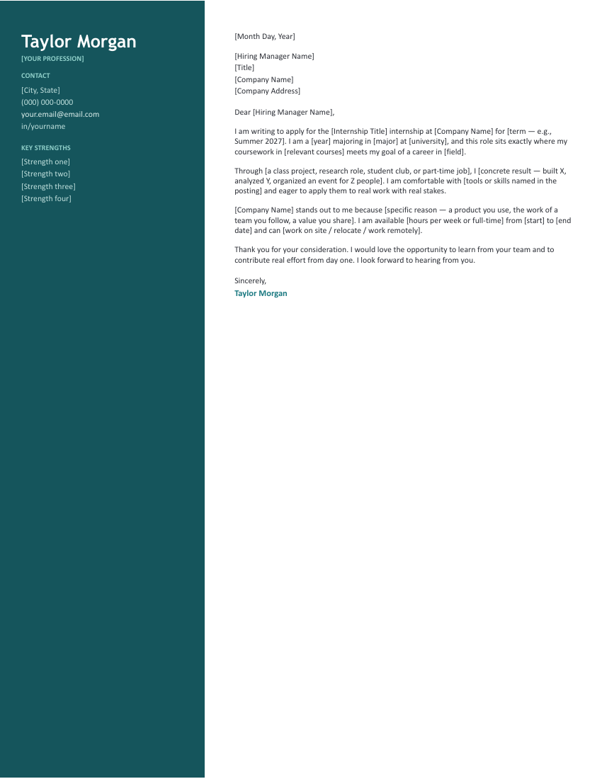 Internship — Color Sidebar preview