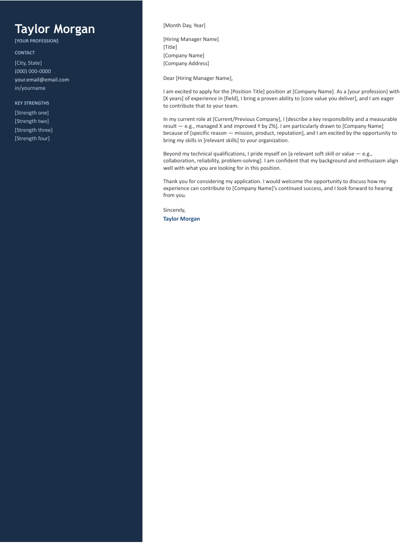 Executive Sidebar — Navy preview