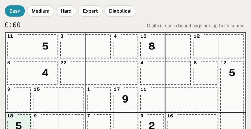 Daily Killer Sudoku preview