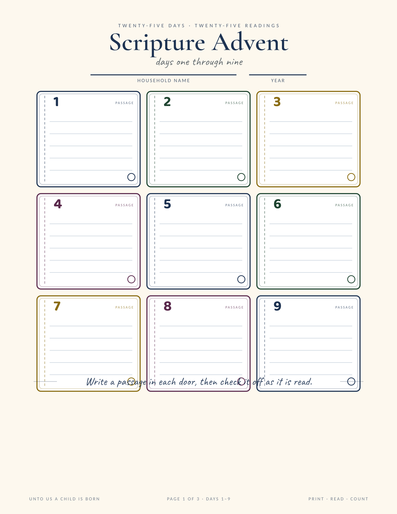 Scripture Advent — printable Bible verse Christmas countdown