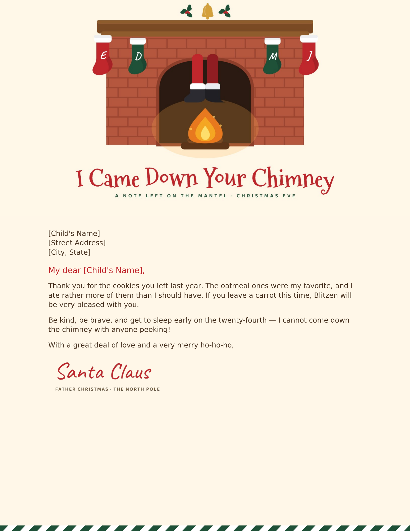 Down the Chimney letterhead template preview