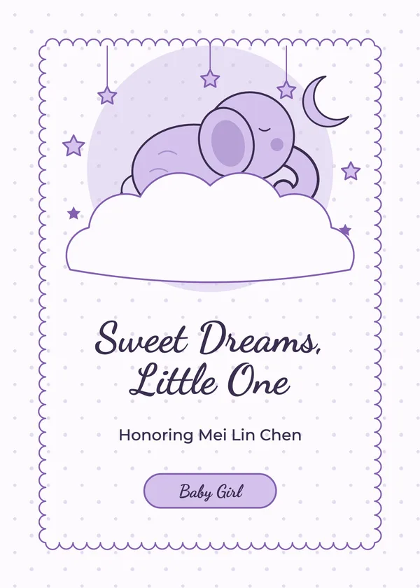 Sleepy Cloud — Sweet Elephant baby shower invitation