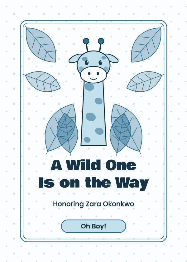 Wild One — Safari & Jungle baby shower invitation
