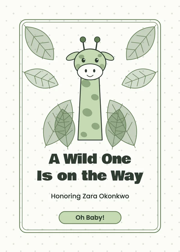 Wild One — Safari & Jungle baby shower invitation