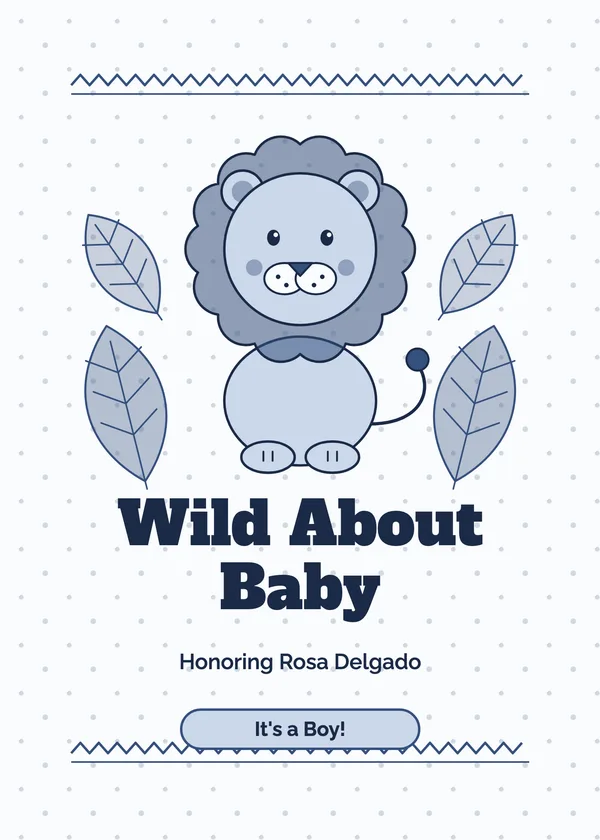 Lion Cub — Safari & Jungle baby shower invitation