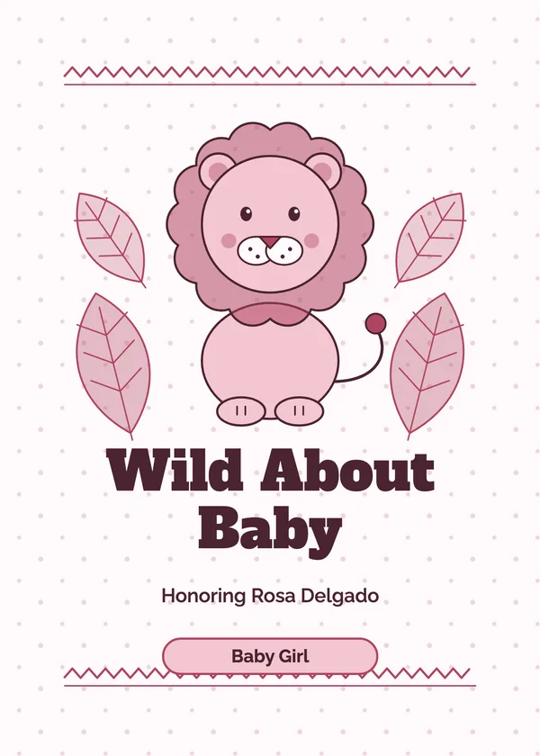 Lion Cub — Safari & Jungle baby shower invitation