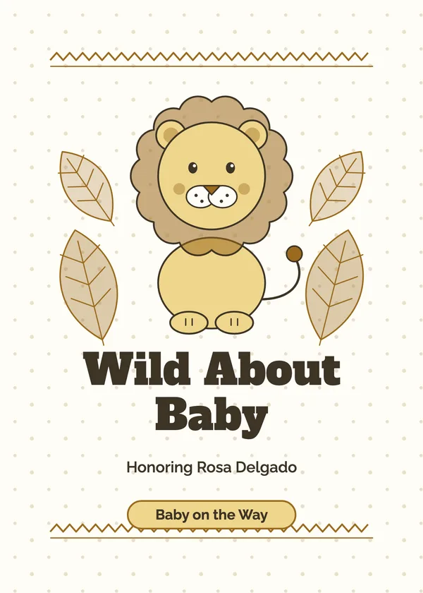 Lion Cub — Safari & Jungle baby shower invitation