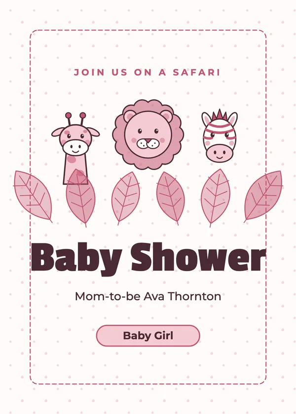 Safari Friends — Safari & Jungle baby shower invitation