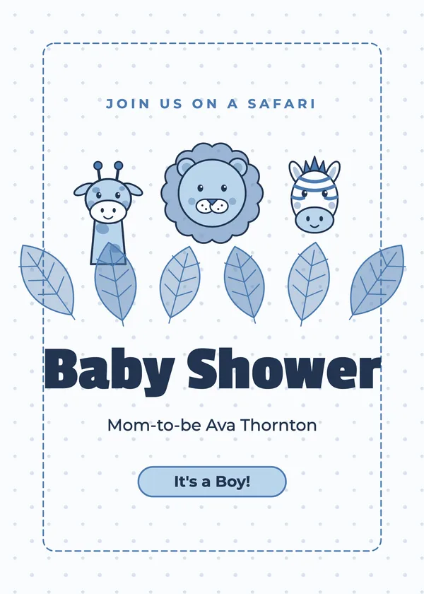 Safari Friends — Safari & Jungle baby shower invitation