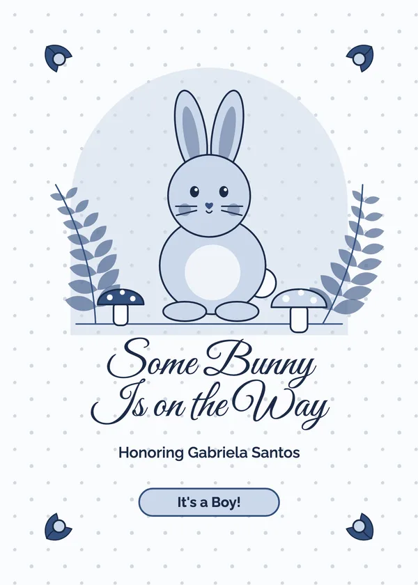 Some Bunny — Woodland Friends baby shower invitation