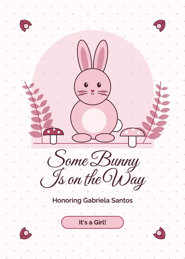 Some Bunny — Woodland Friends baby shower invitation