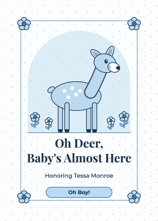 Oh Deer — Oh Deer baby shower invitation