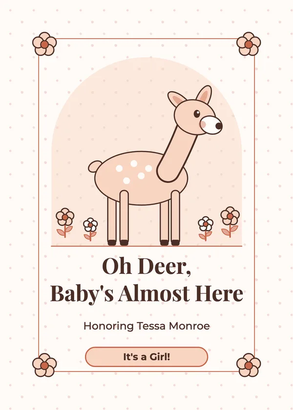 Oh Deer — Oh Deer baby shower invitation