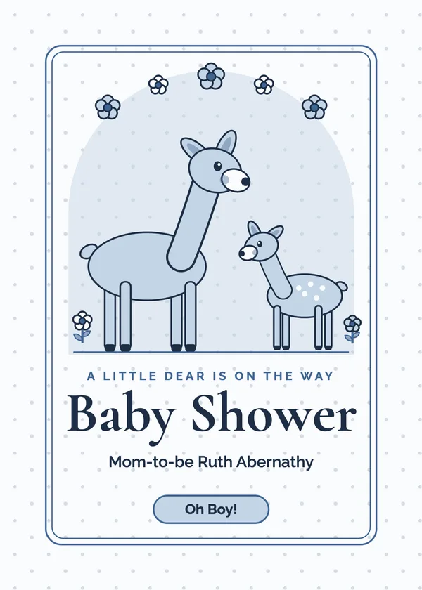Doe & Fawn — Oh Deer baby shower invitation
