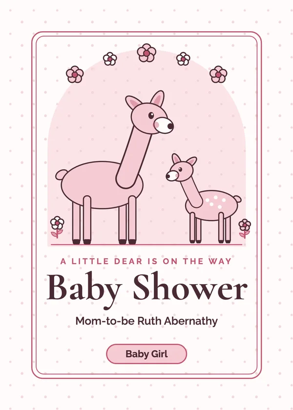 Doe & Fawn — Oh Deer baby shower invitation