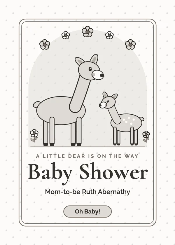 Doe & Fawn — Oh Deer baby shower invitation